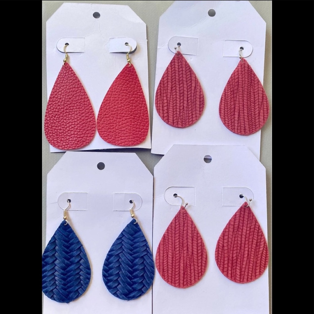 Earrings/ leather earrings /handmade earrings 4 pair